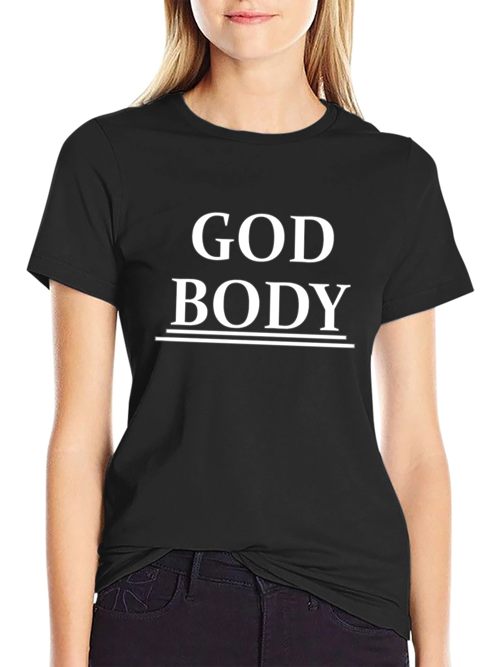 God Body Graphic Tee - Black Cotton T-Shirt