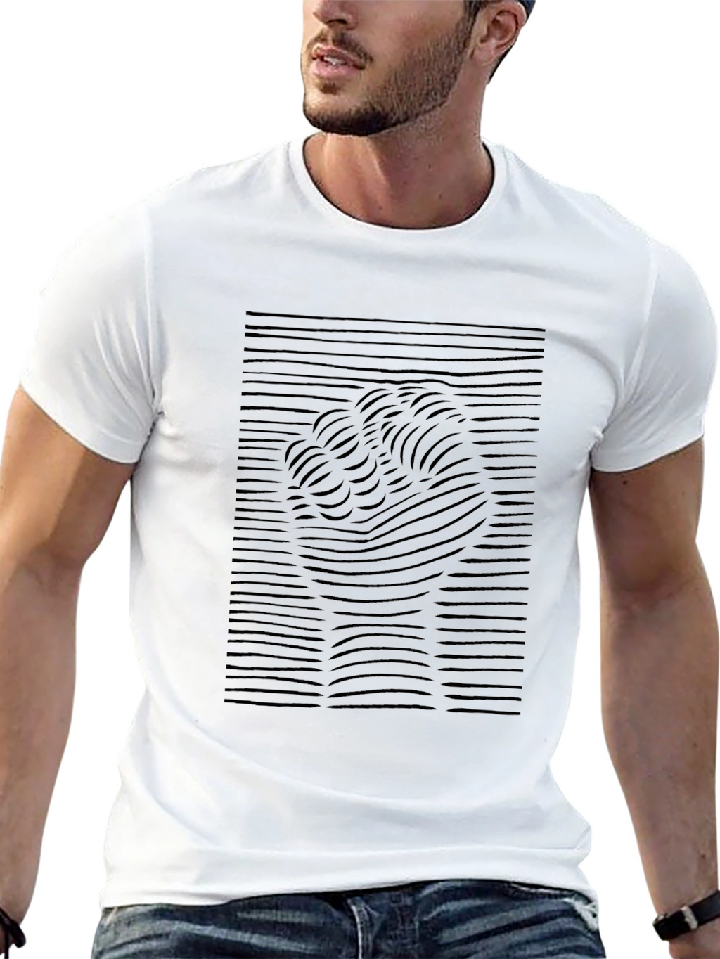 Abstract Fist Graphic Tee - Black