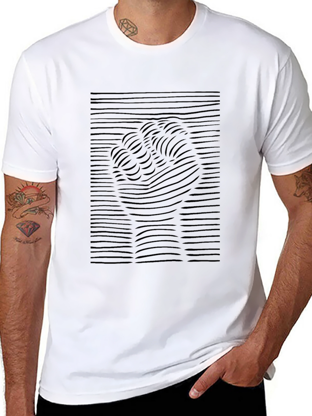 Abstract Fist Graphic Tee - Black