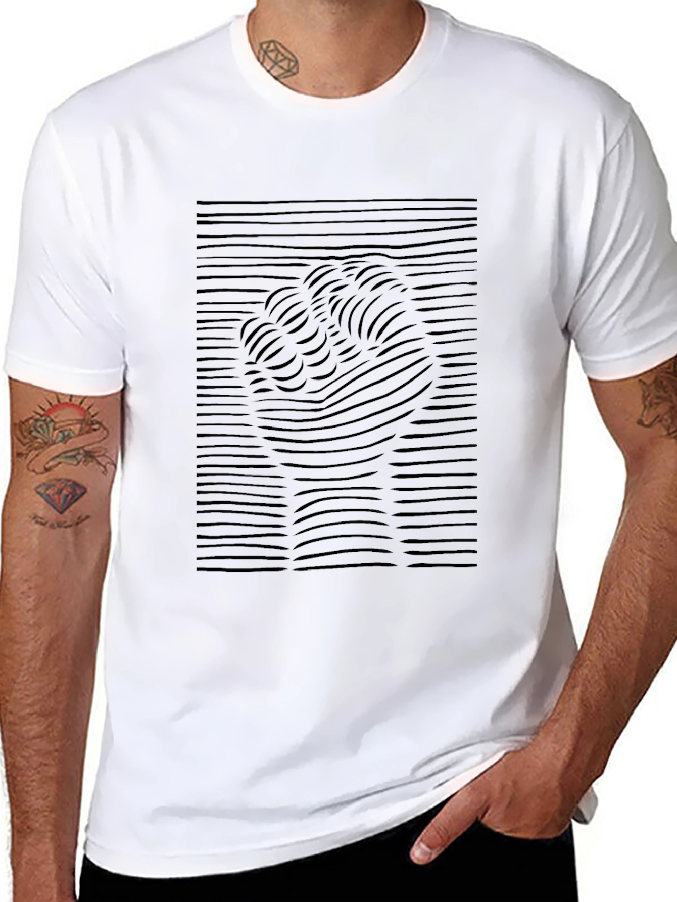 Abstract Fist Graphic Tee - Black