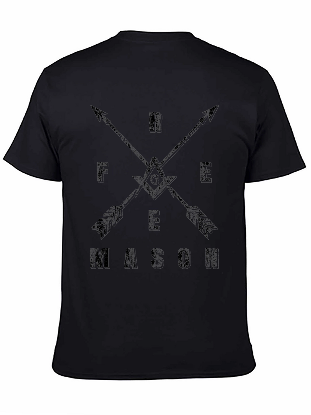 Freemason Arrow Design T-Shirt - Classic Black Cotton Tee