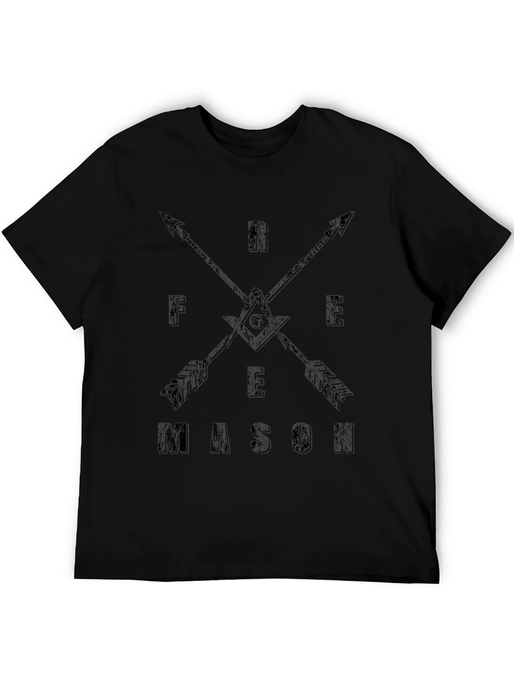 Freemason Arrow Design T-Shirt - Classic Black Cotton Tee