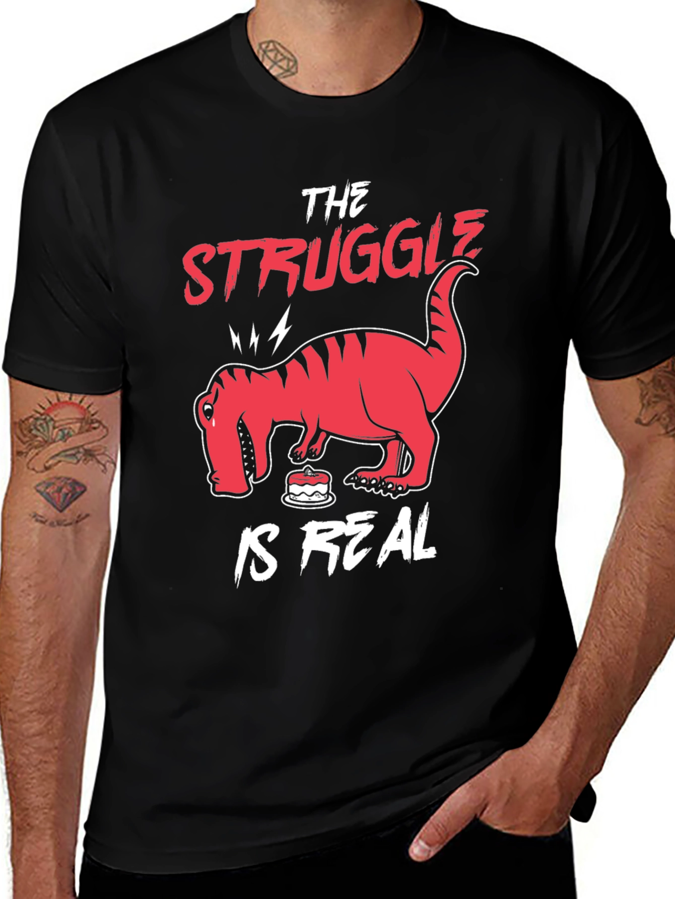 The Struggle is Real Funny Dinosaur T-Shirt