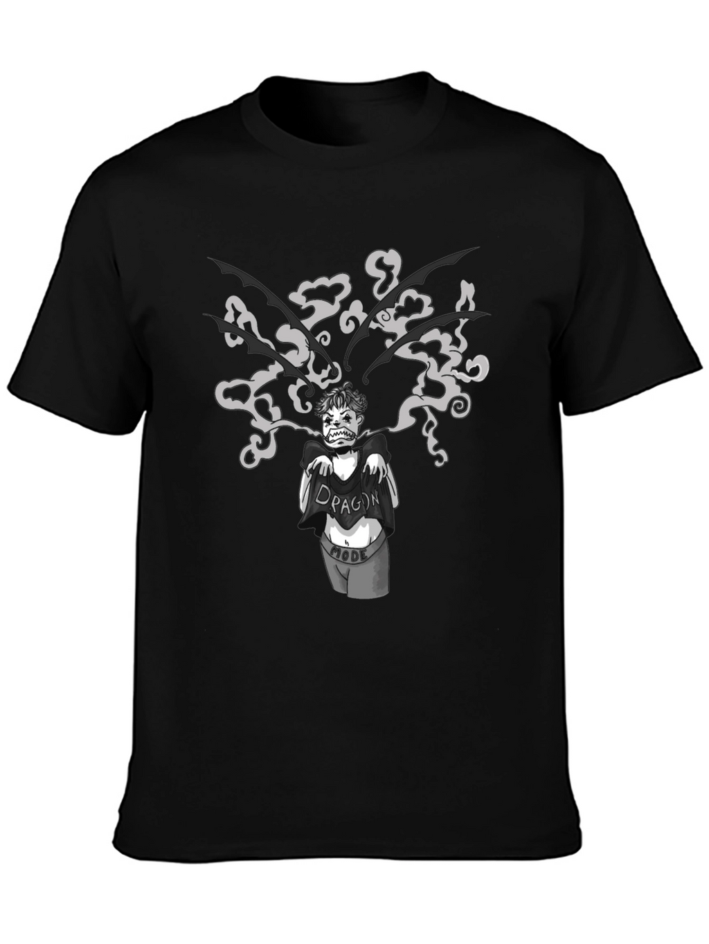 Dragon Mode Graphic Print Black T-Shirt