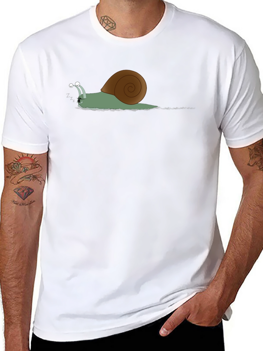 Lazy Snail Graphic Tee - Unique Design