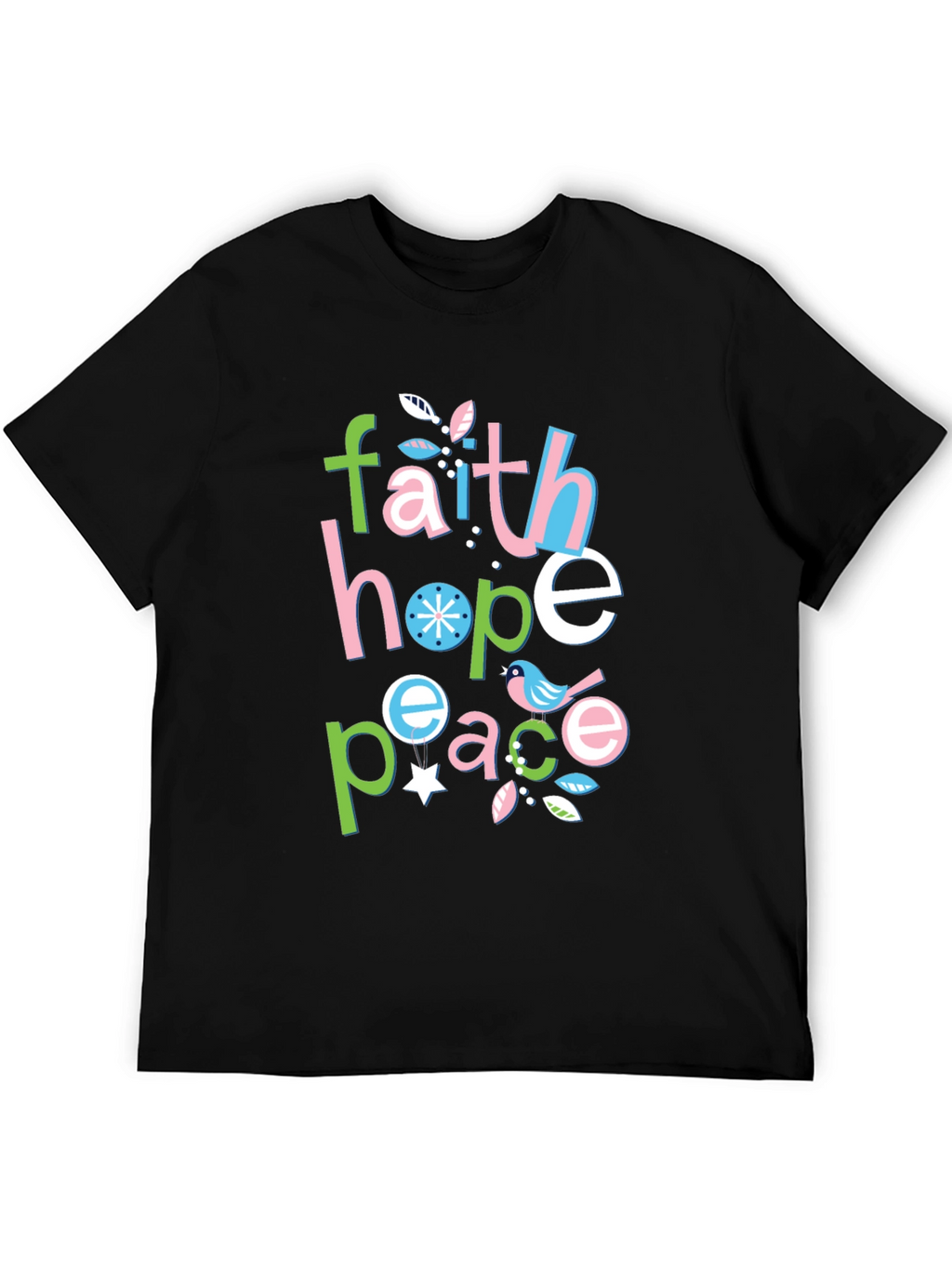 Faith Hope Peace Graphic Tee - Positive Vibes Shirt