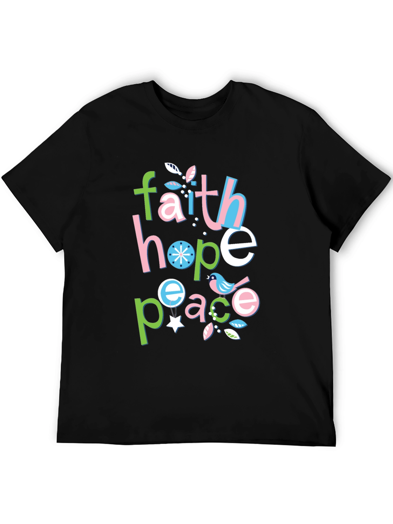 Faith Hope Peace Graphic Tee - Positive Vibes Shirt