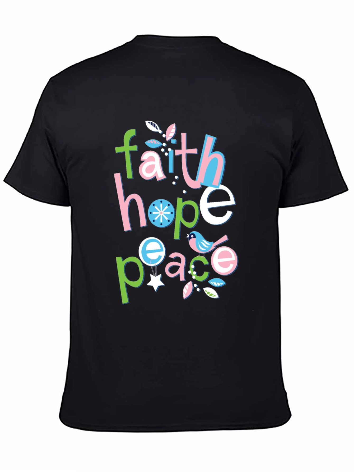 Faith Hope Peace Graphic Tee - Positive Vibes Shirt