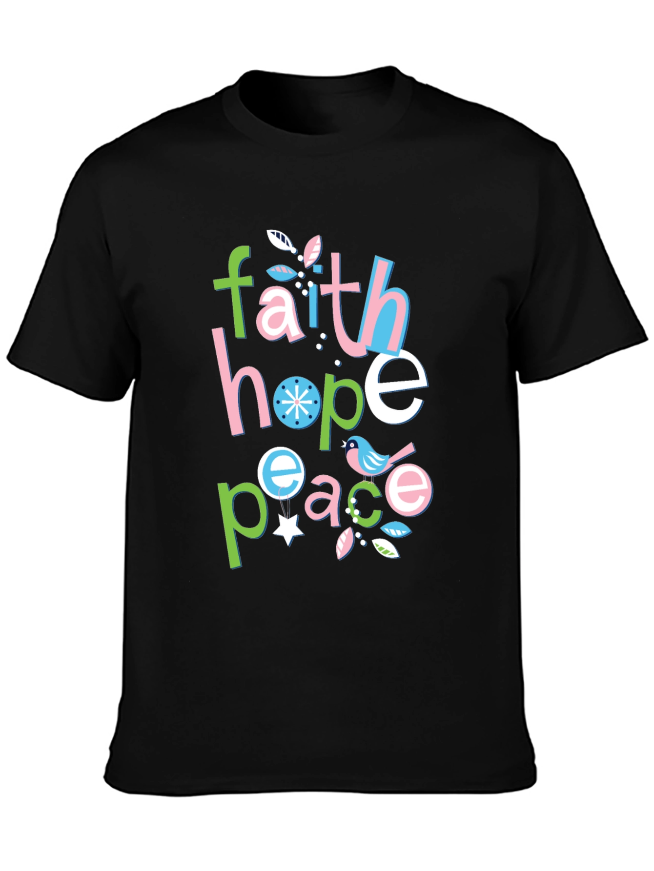 Faith Hope Peace Graphic Tee - Positive Vibes Shirt