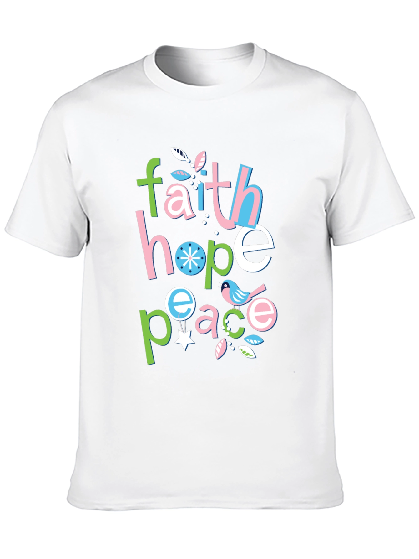 Faith Hope Peace Graphic Tee - Positive Vibes Shirt