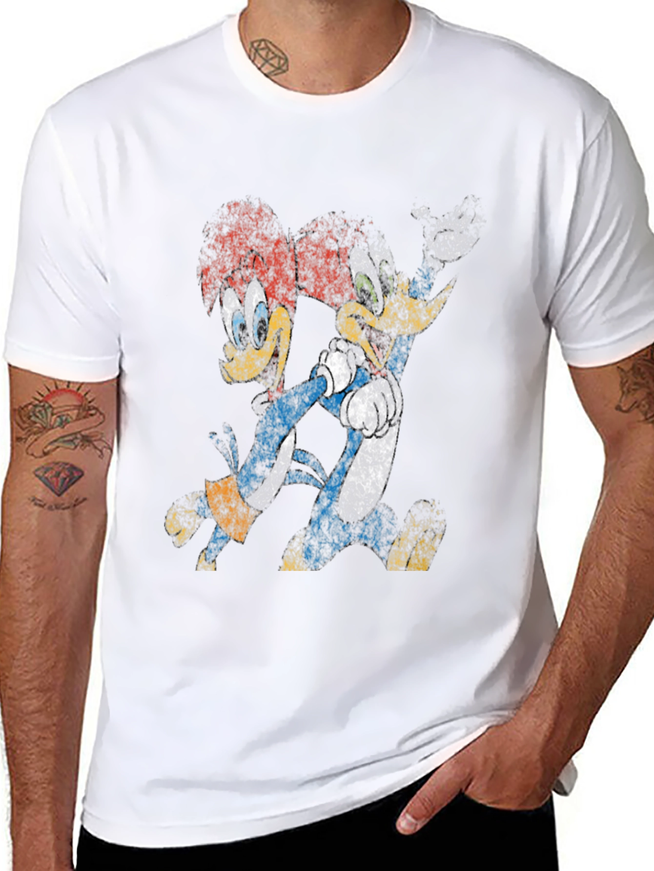 Woody Woodpecker Retro Black T-Shirt