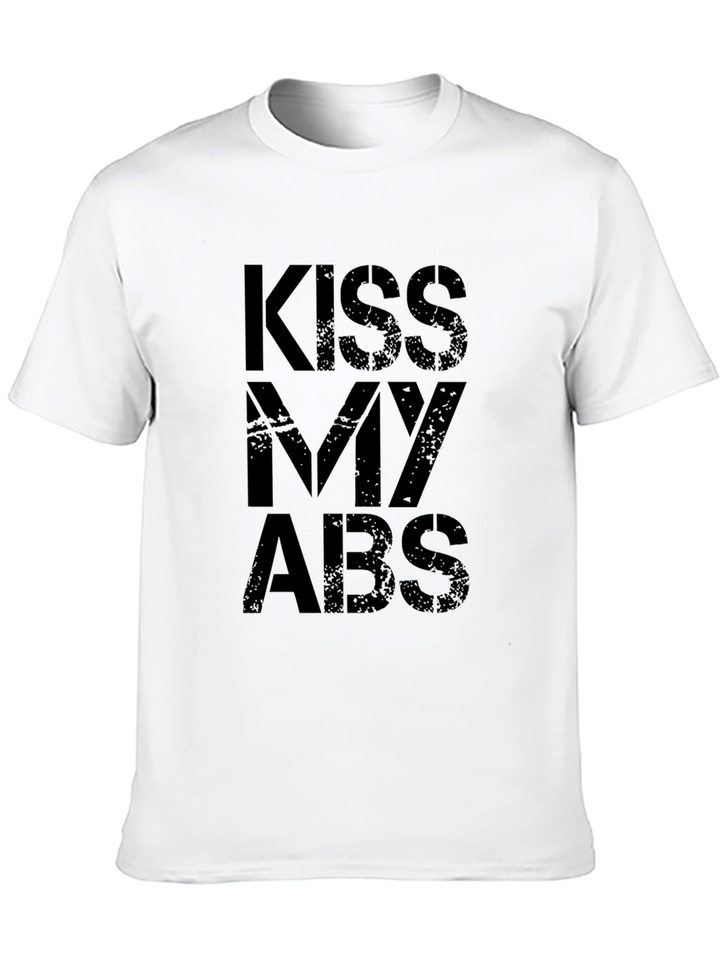 Kiss My Abs Funny Mens Black Graphic T-Shirt