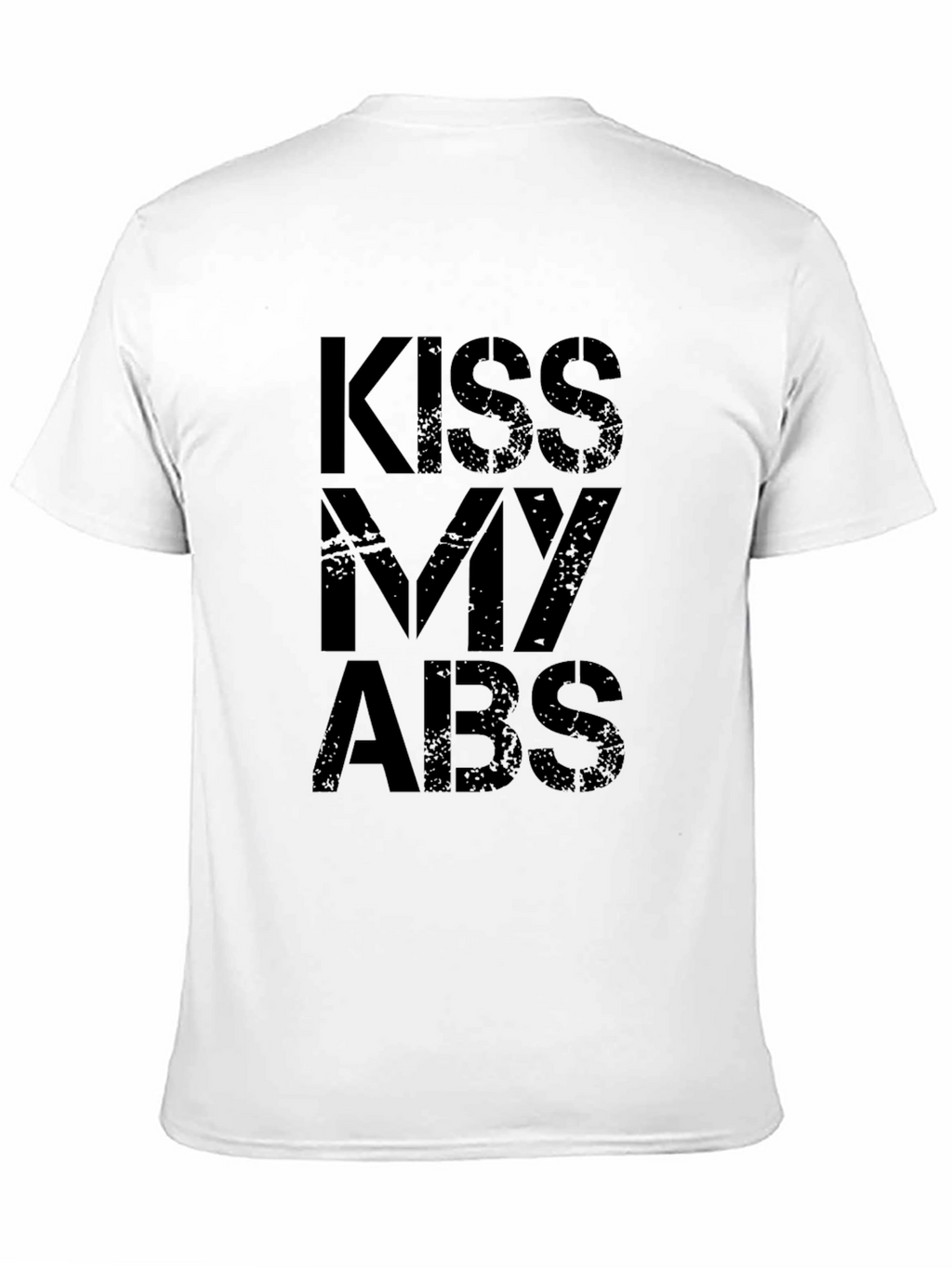 Kiss My Abs Funny Mens Black Graphic T-Shirt