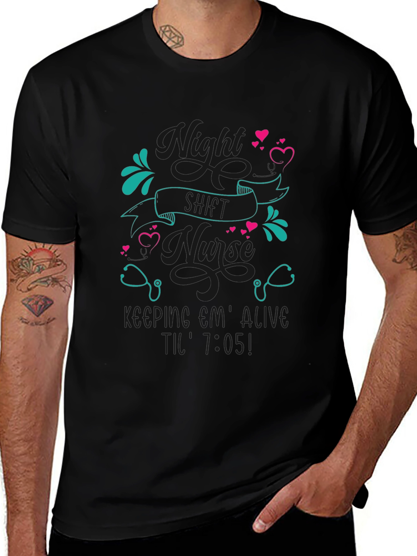 Essential Nurse Black T-Shirt - Keeping Em Alive