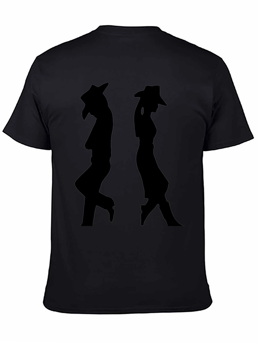 Silhouette Cowboy/Cowgirl Black Graphic T-Shirt