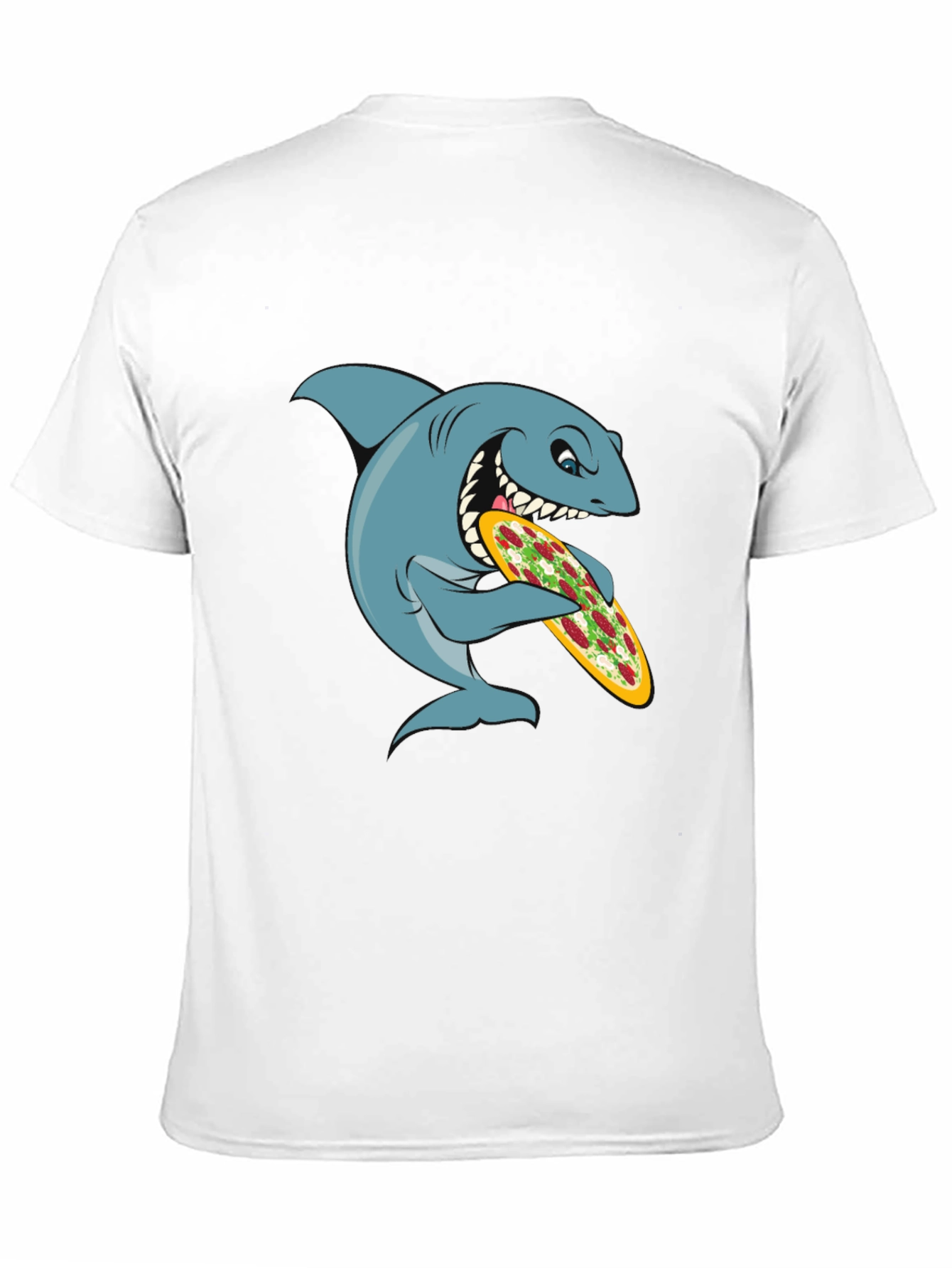 Shark Pizza Graphic Tee - Funny Cartoon T-Shirt