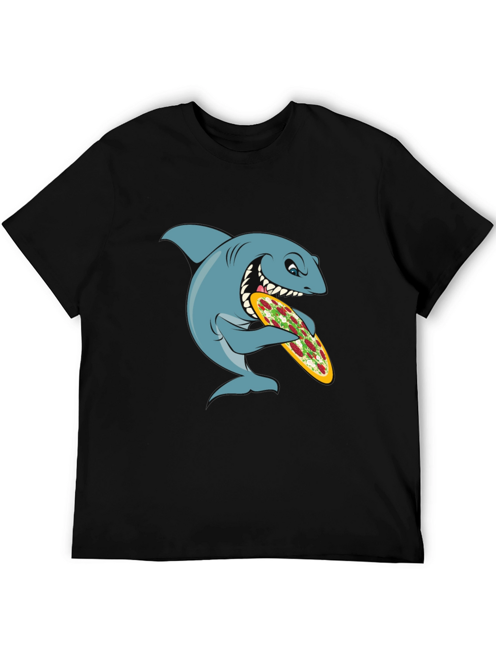 Shark Pizza Graphic Tee - Funny Cartoon T-Shirt