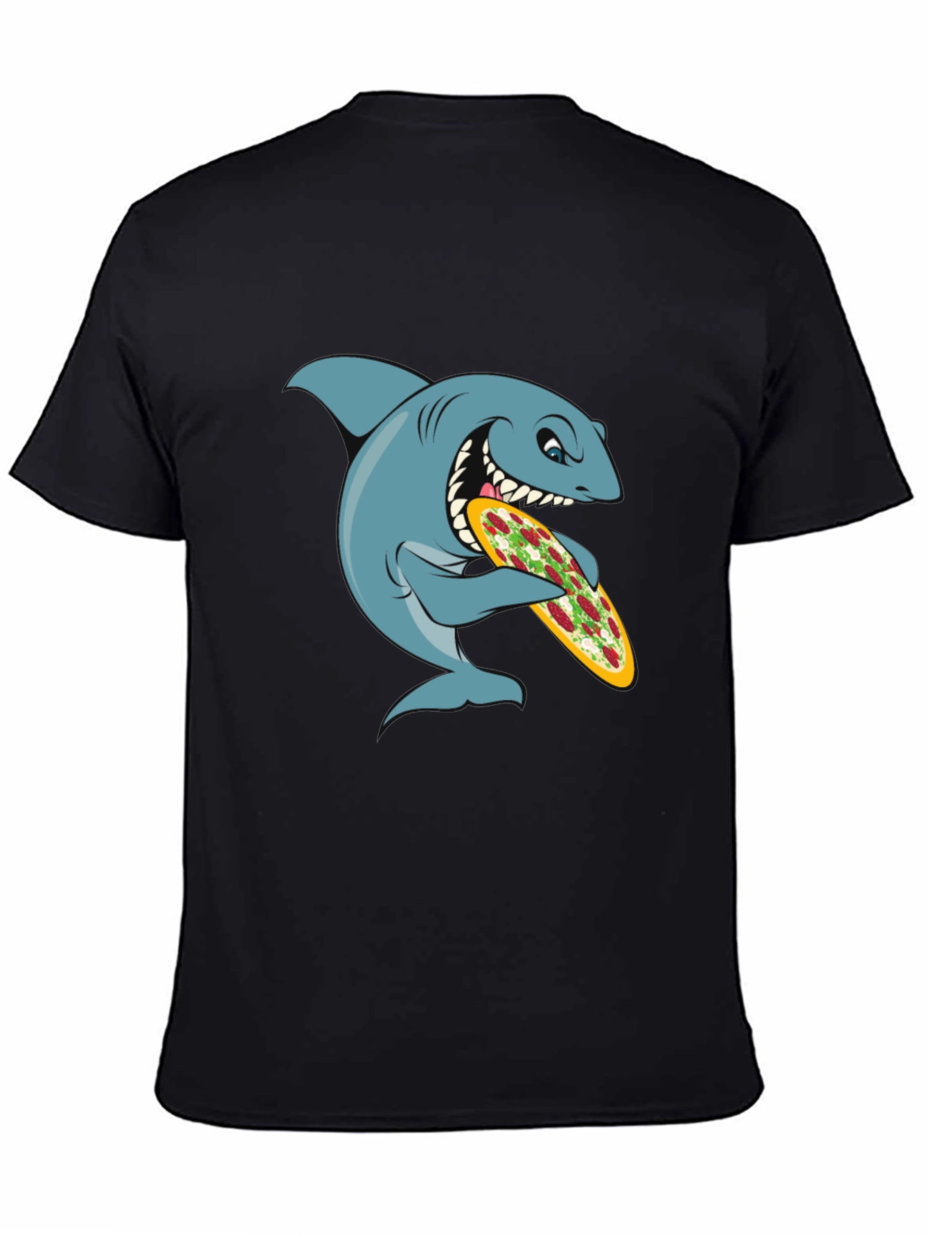 Shark Pizza Graphic Tee - Funny Cartoon T-Shirt