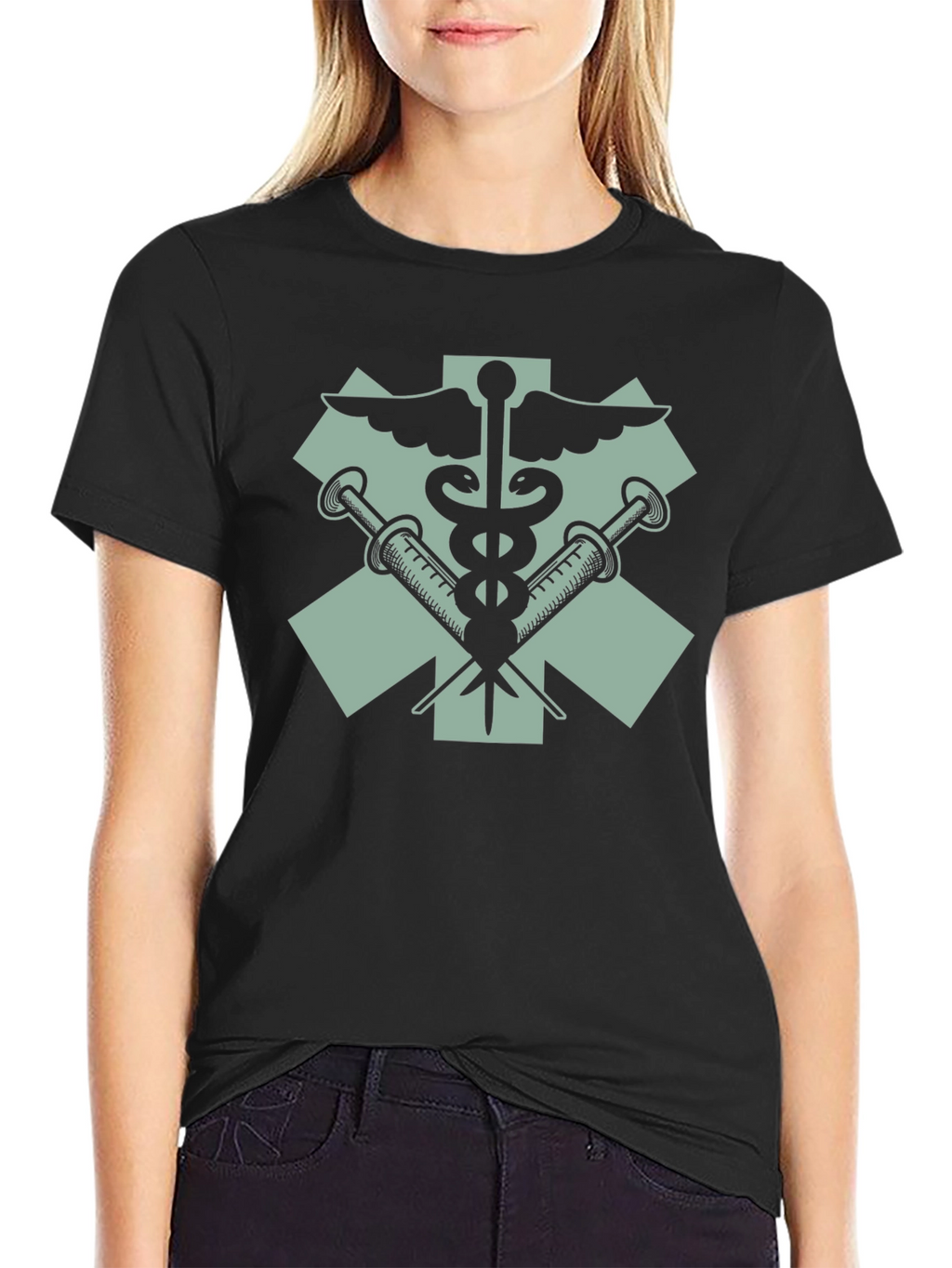 Medical Emblem Graphic T-Shirt - Black