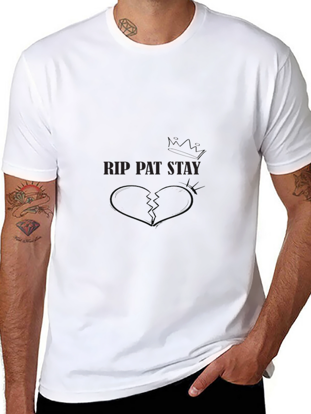 RIP Pat Stay Graphic Tee - Black Cotton