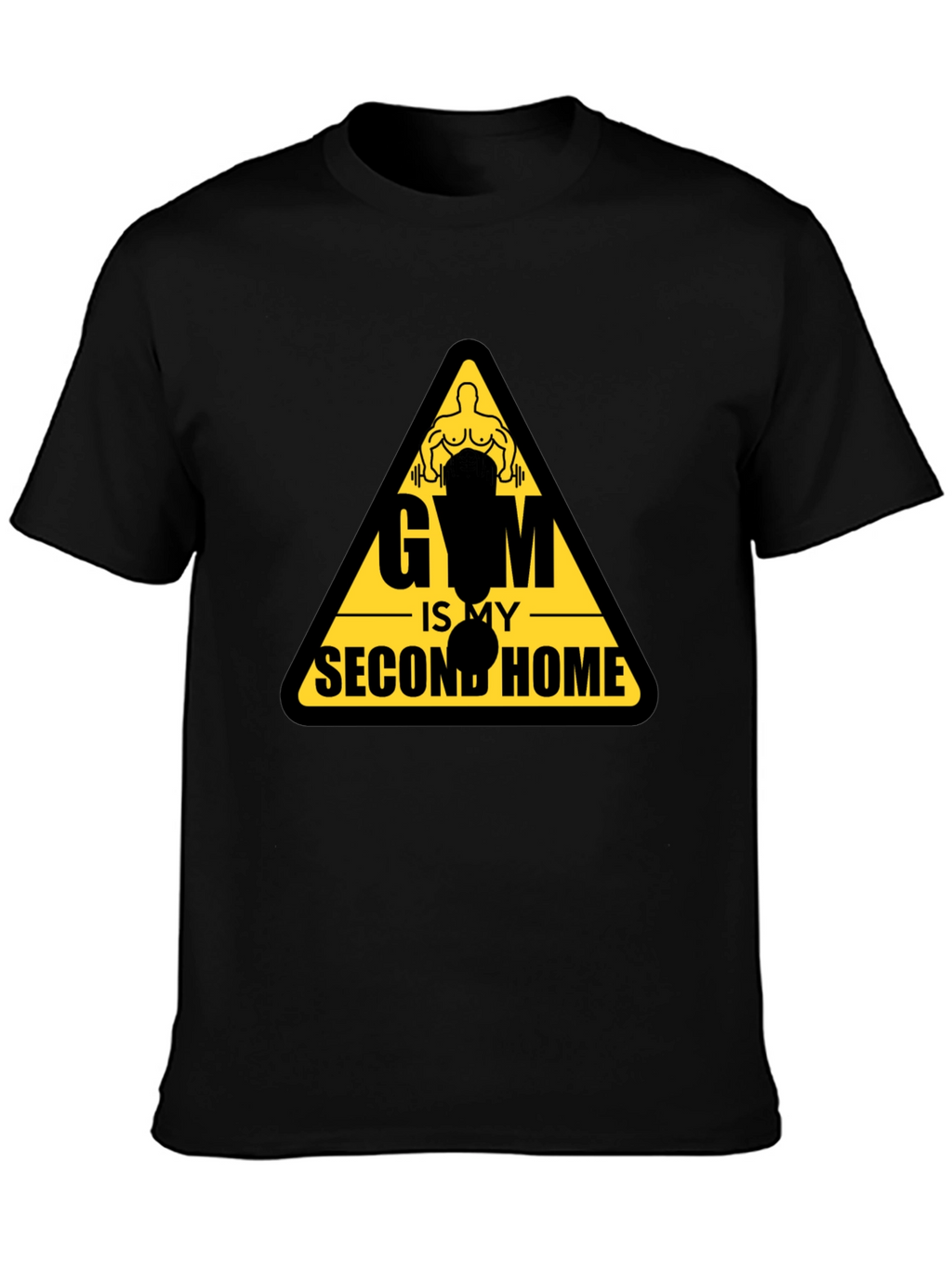 Gym Is My Second Home Black T-Shirt