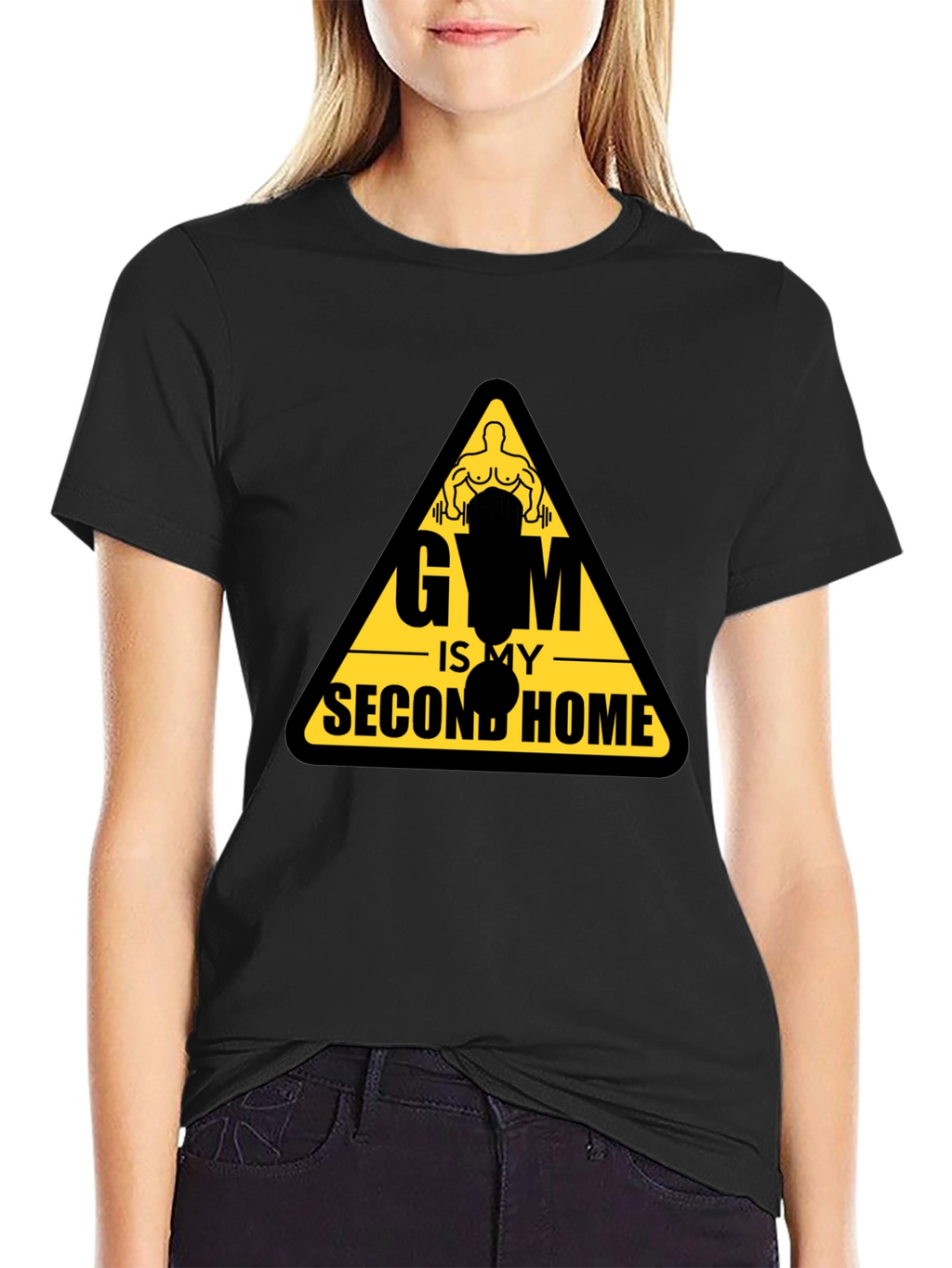Gym Is My Second Home Black T-Shirt