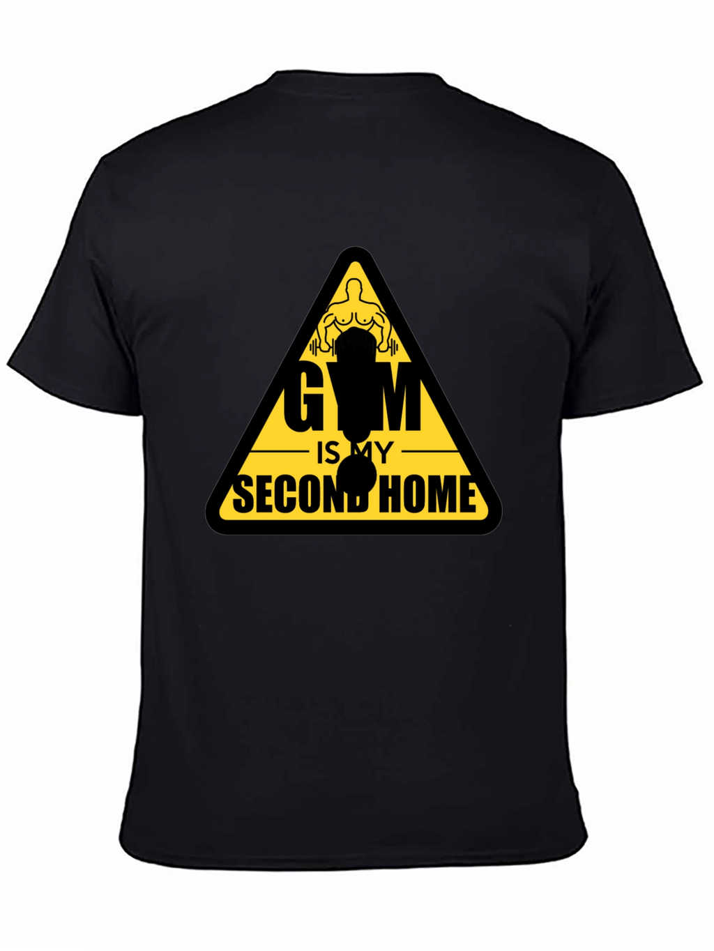 Gym Is My Second Home Black T-Shirt