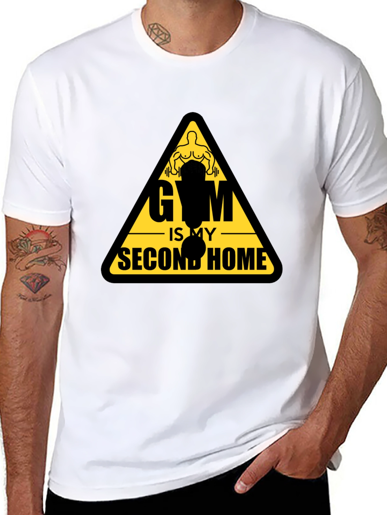 Gym Is My Second Home Black T-Shirt