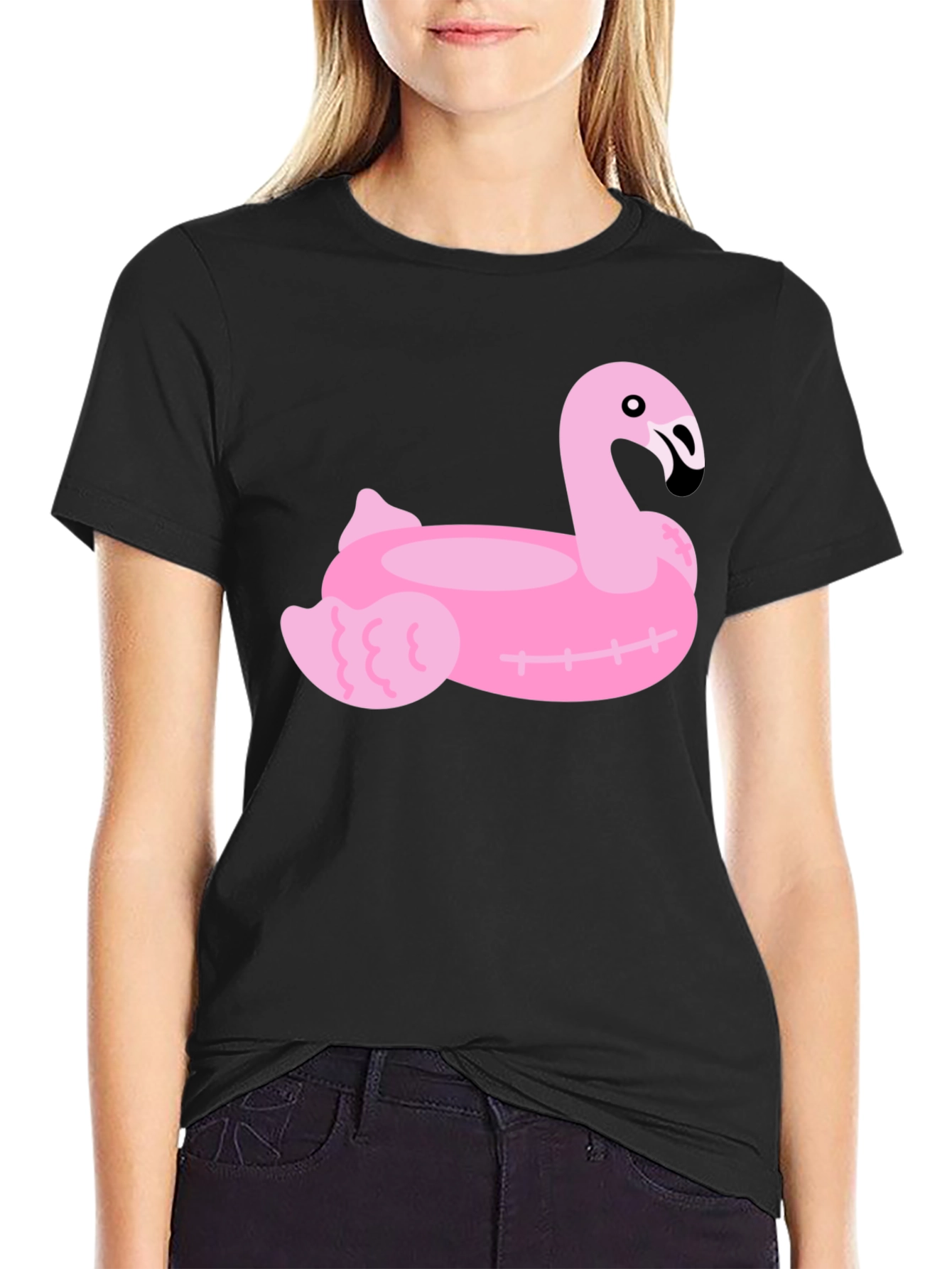 Pink Flamingo Float Graphic Tee - Summer Vibes!