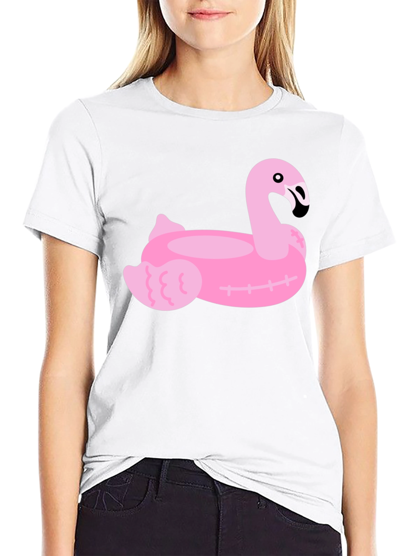 Pink Flamingo Float Graphic Tee - Summer Vibes!