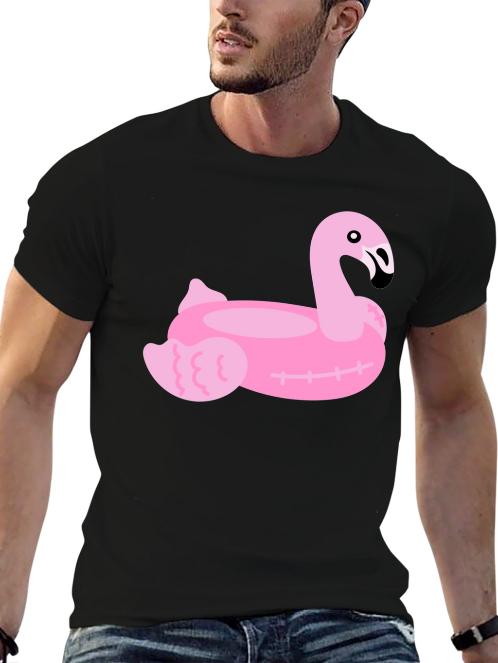 Pink Flamingo Float Graphic Tee - Summer Vibes!