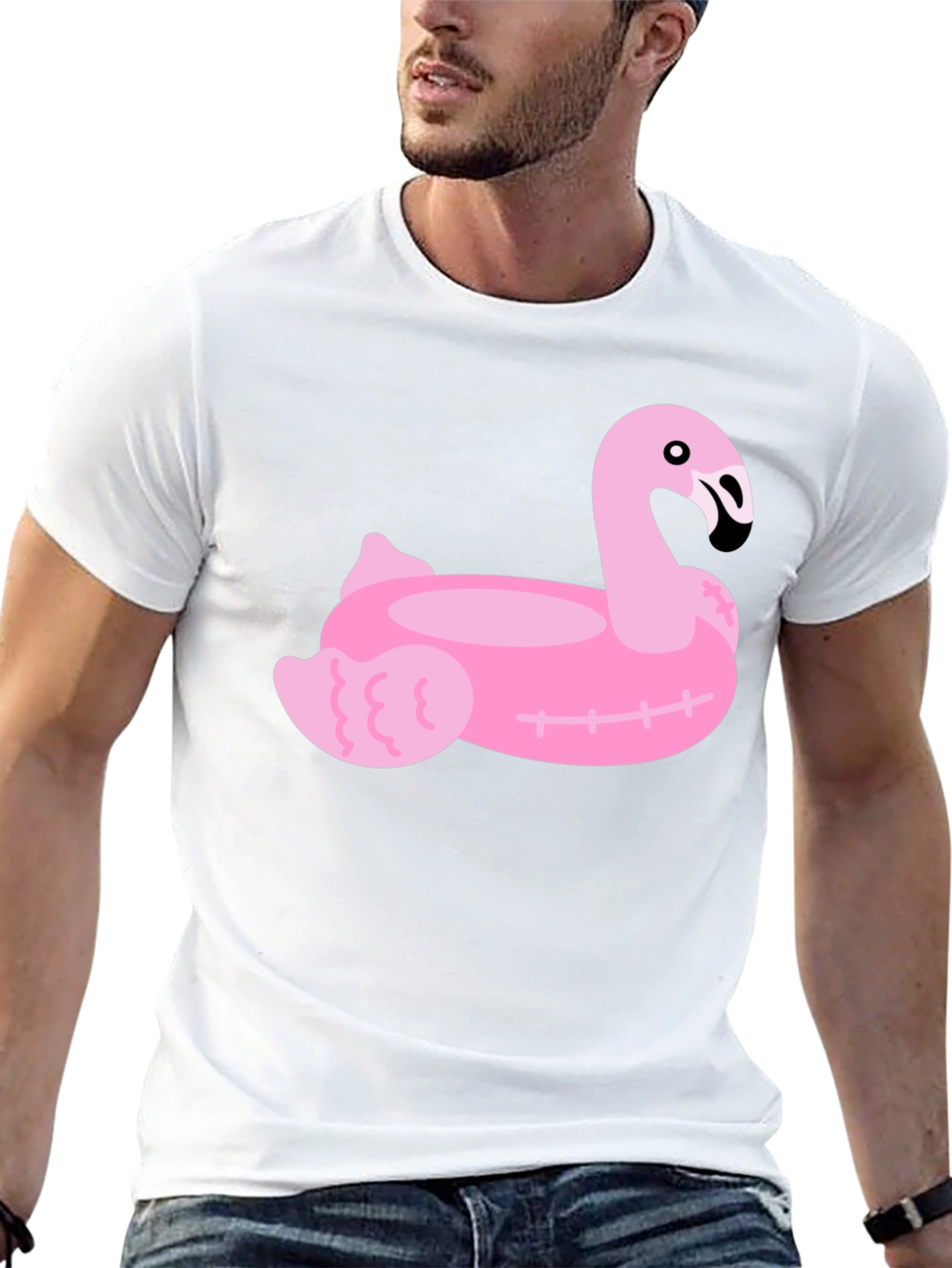 Pink Flamingo Float Graphic Tee - Summer Vibes!