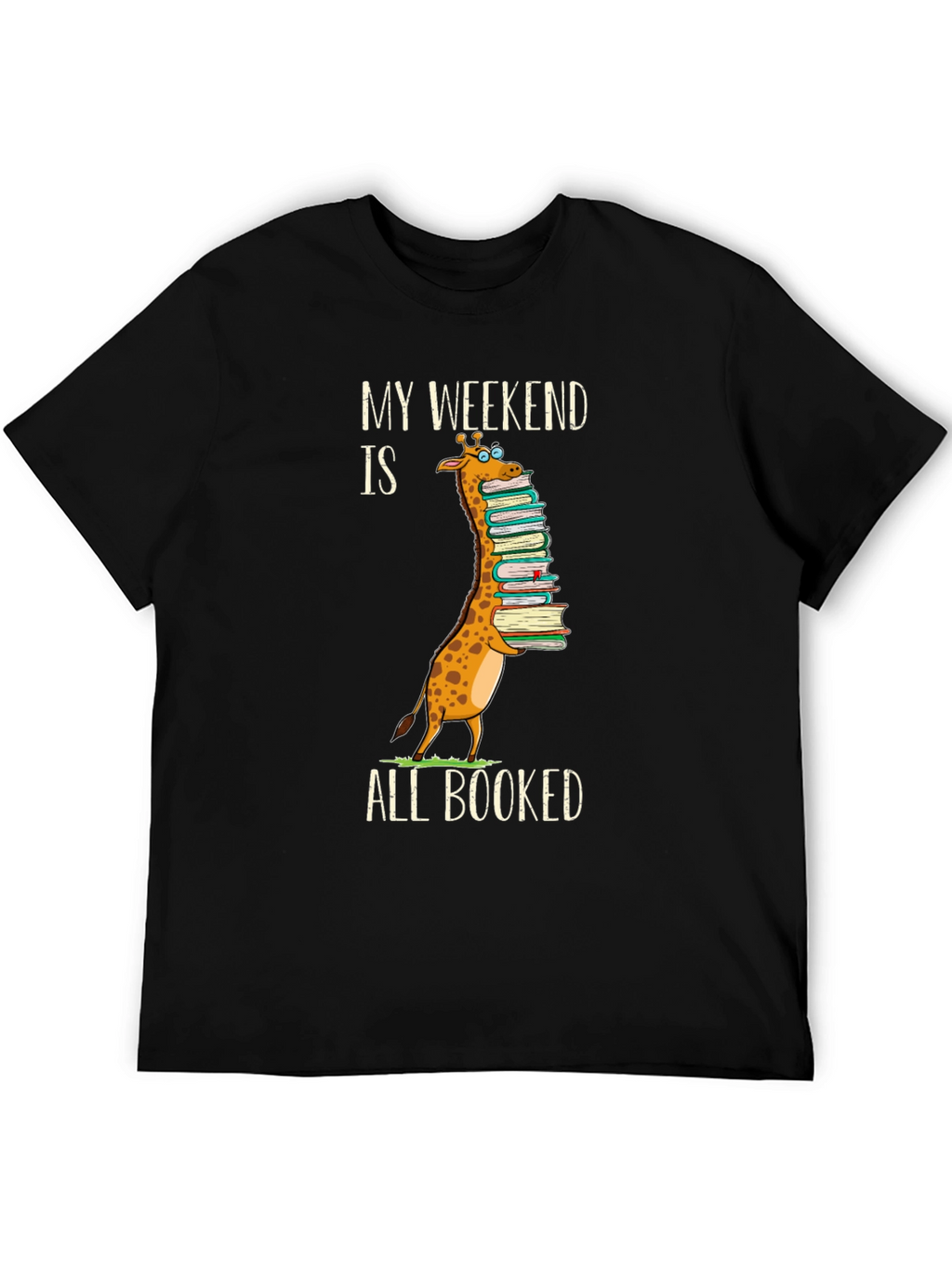 Funny Giraffe Book Lover T-Shirt