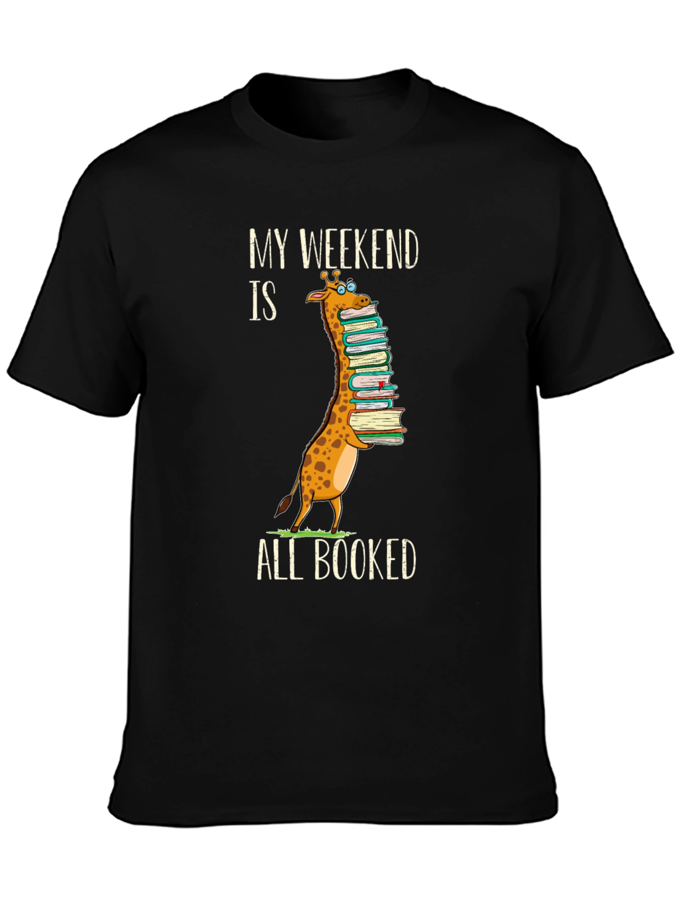 Funny Giraffe Book Lover T-Shirt