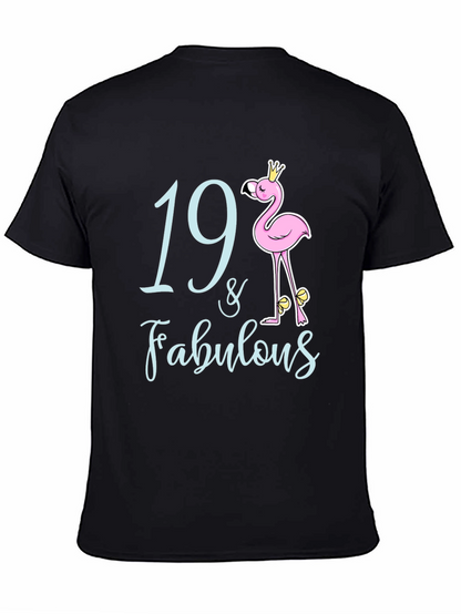 19 & Fabulous Flamingo Birthday T-Shirt
