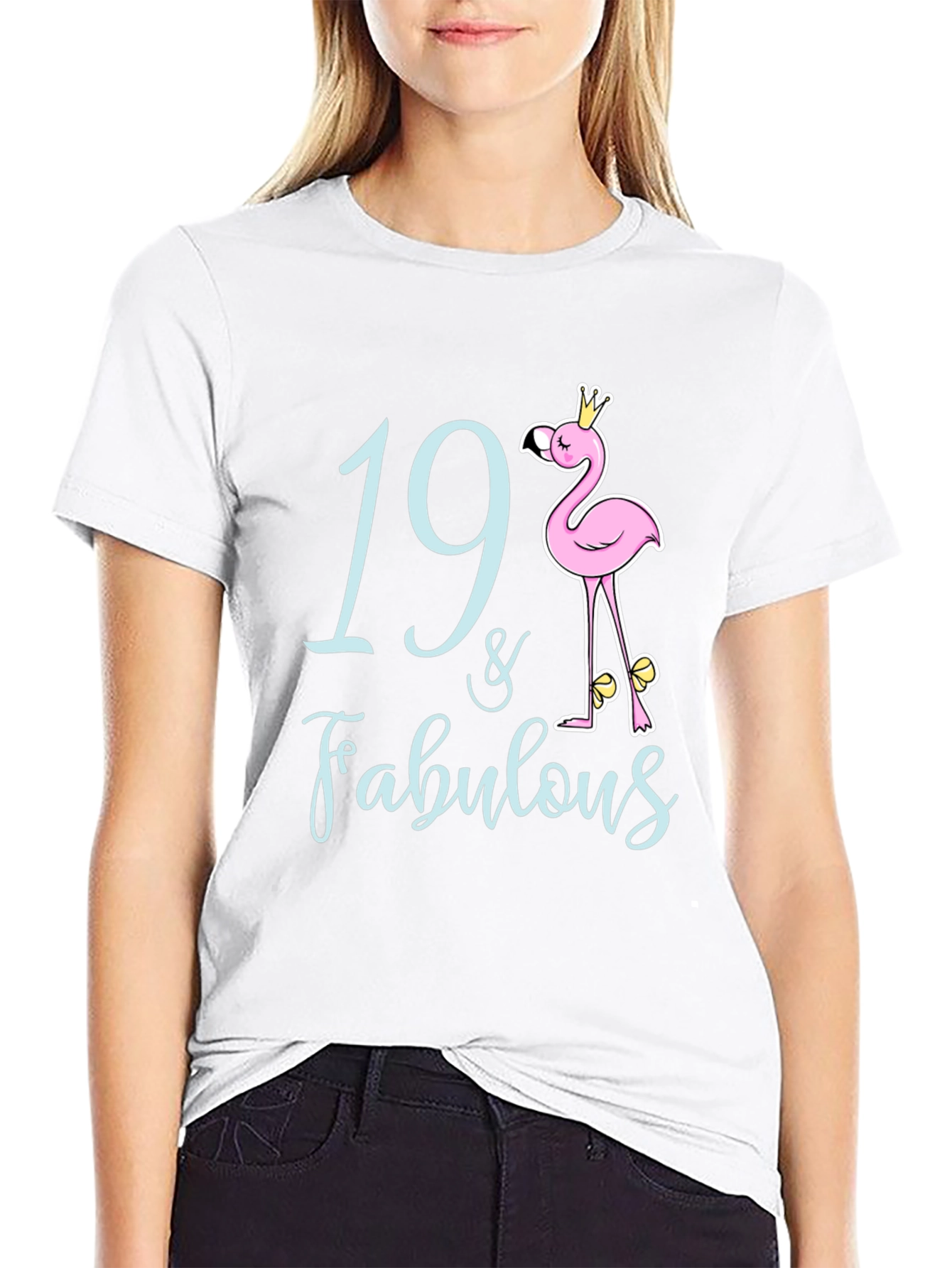 19 & Fabulous Flamingo Birthday T-Shirt