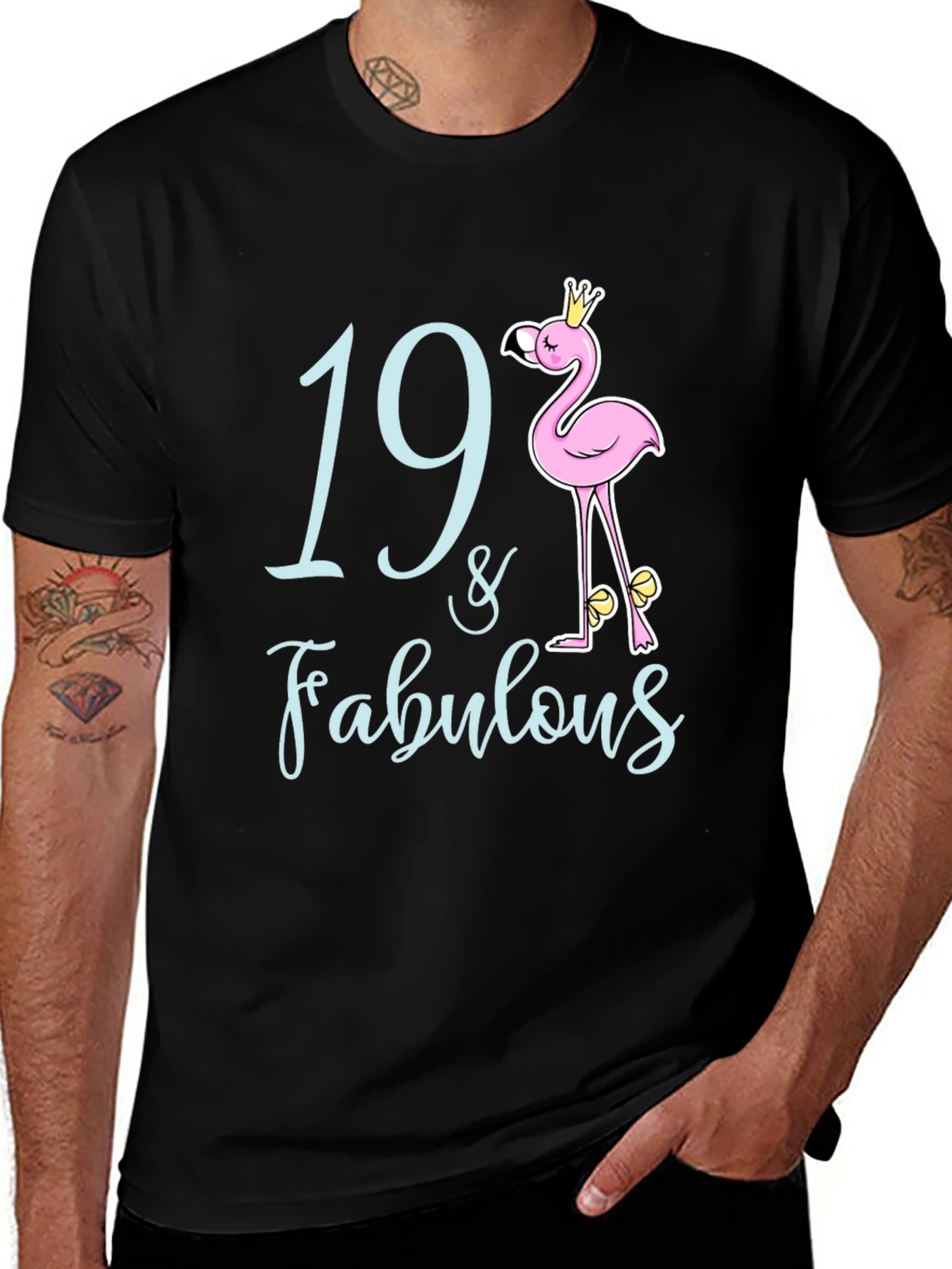 19 & Fabulous Flamingo Birthday T-Shirt