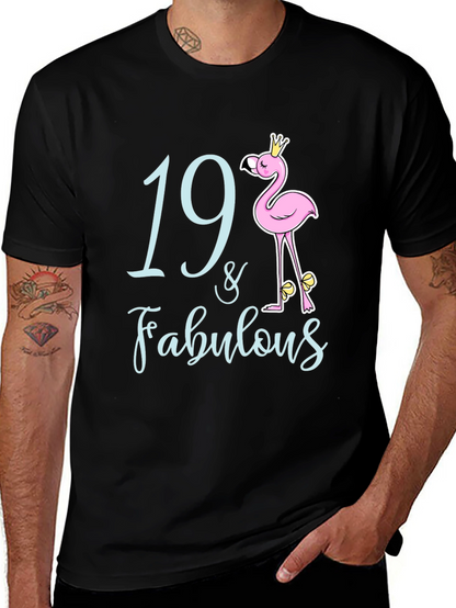 19 & Fabulous Flamingo Birthday T-Shirt