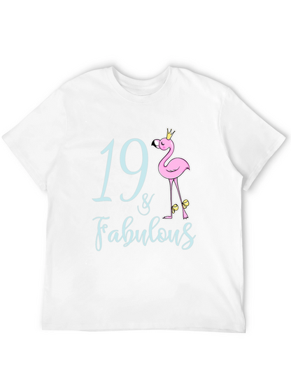 19 & Fabulous Flamingo Birthday T-Shirt