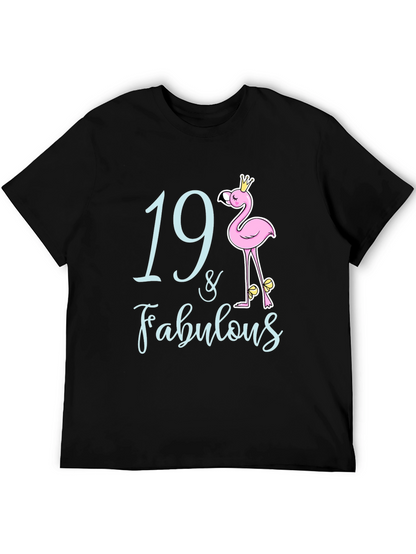 19 & Fabulous Flamingo Birthday T-Shirt