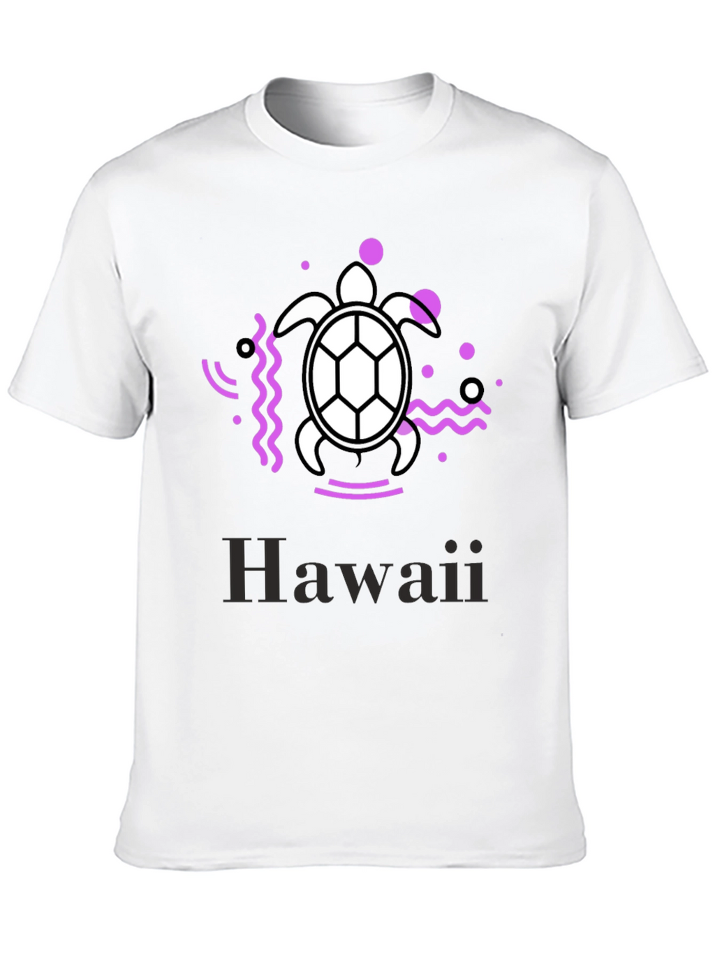 Hawaii Turtle Graphic Tee - Black Casual T-Shirt