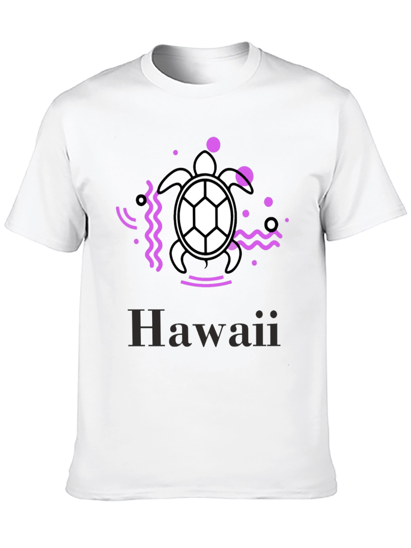 Hawaii Turtle Graphic Tee - Black Casual T-Shirt