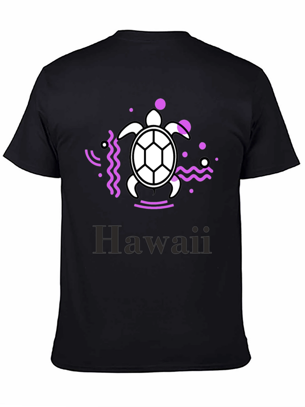 Hawaii Turtle Graphic Tee - Black Casual T-Shirt