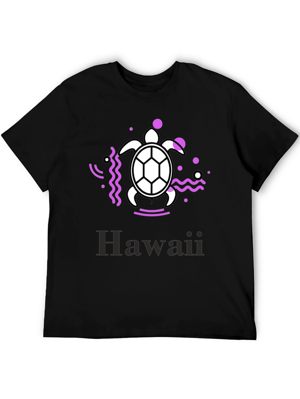 Hawaii Turtle Graphic Tee - Black Casual T-Shirt