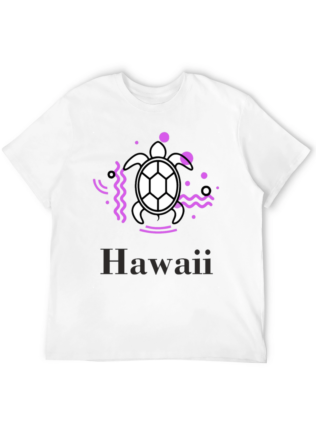 Hawaii Turtle Graphic Tee - Black Casual T-Shirt