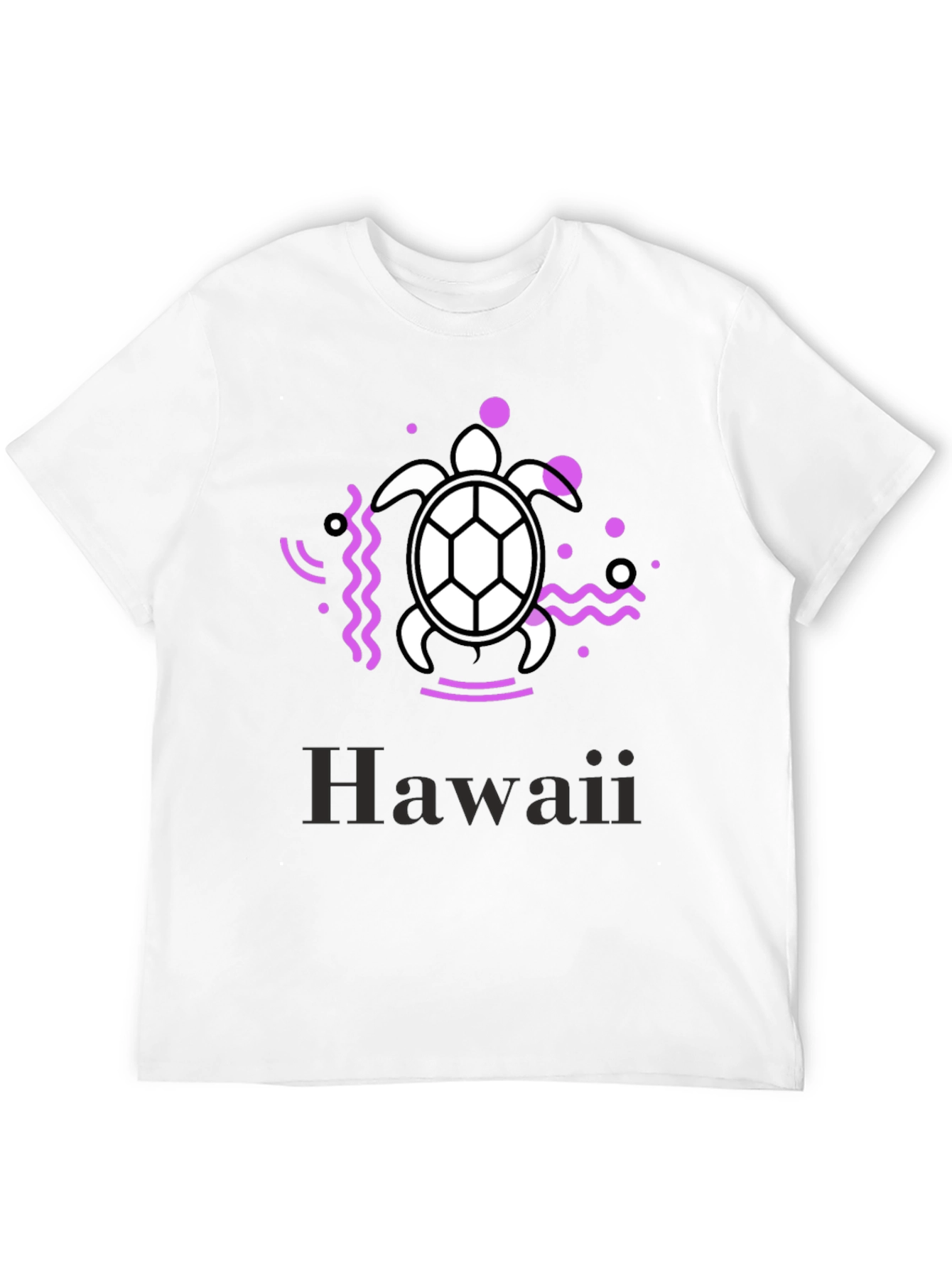Hawaii Turtle Graphic Tee - Black Casual T-Shirt