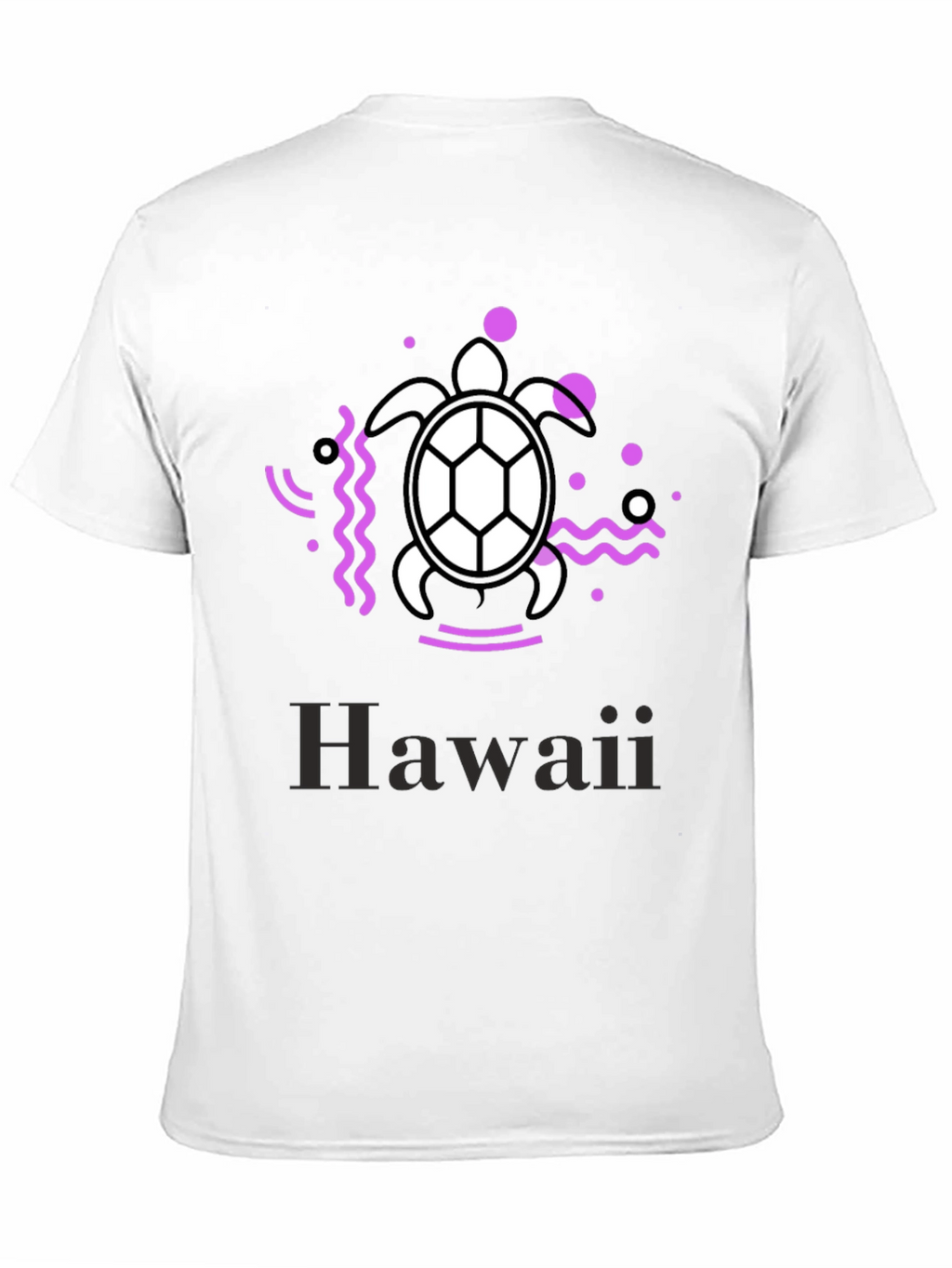Hawaii Turtle Graphic Tee - Black Casual T-Shirt