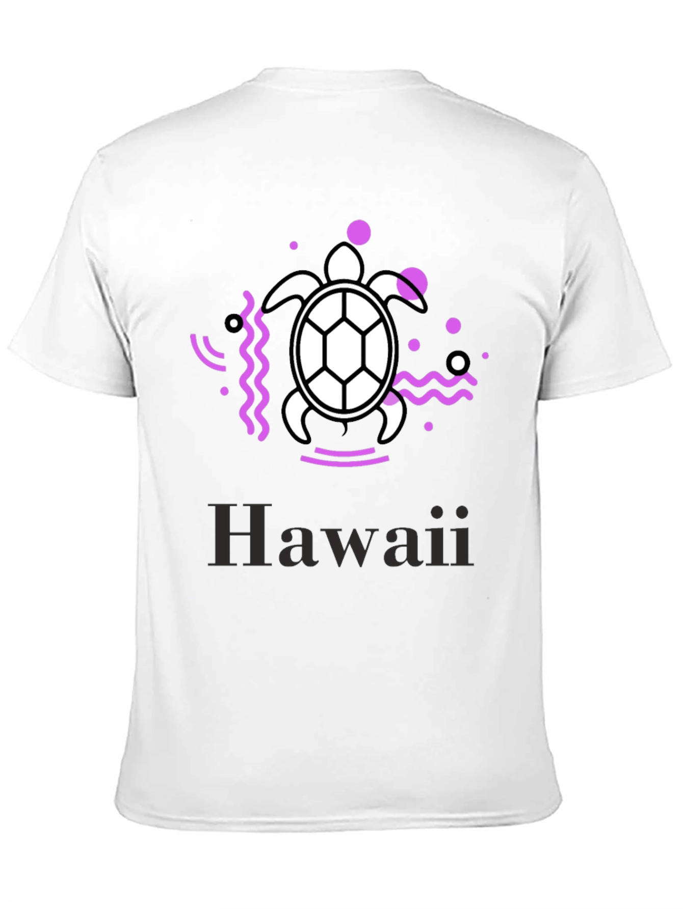 Hawaii Turtle Graphic Tee - Black Casual T-Shirt