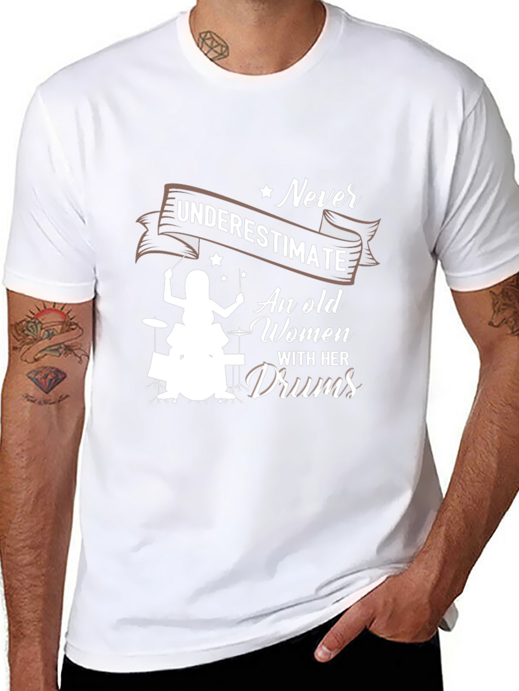 Never Underestimate An Old Women With Her Drums T-Shirt