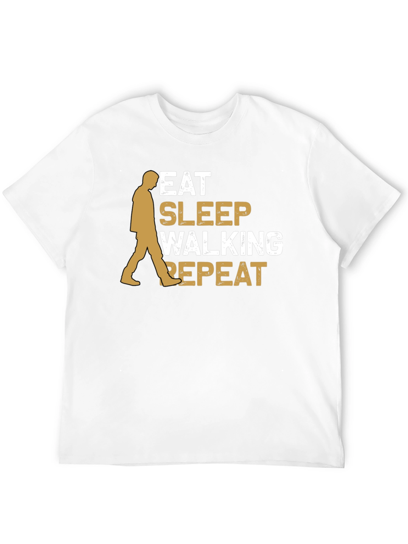 Eat Sleep Walking Repeat Black Graphic Tee